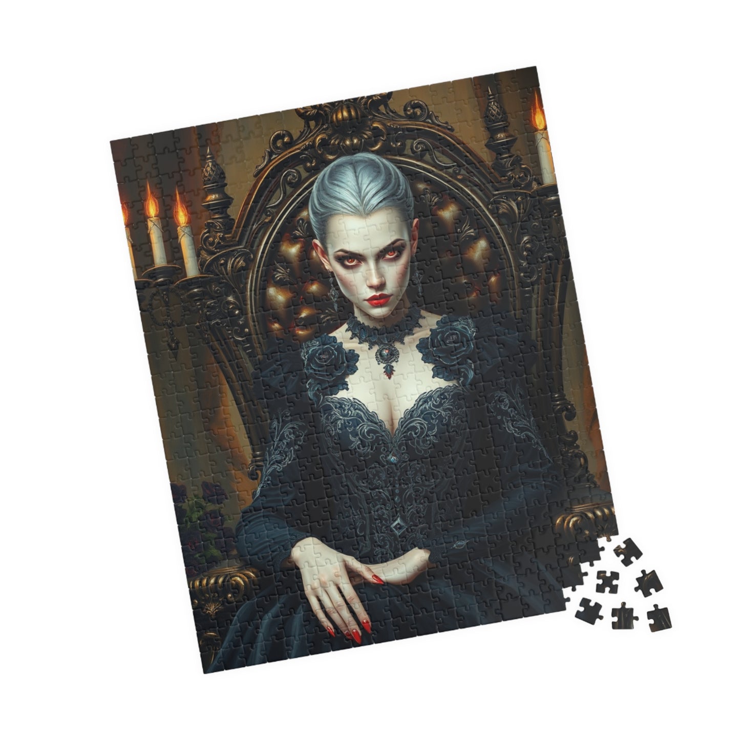 Gothic Vampire Puzzle, Dark Fantasy Art Jigsaw Game for Adult Puzzle Lovers, Home Entertainment, Gift for Friends, Mindfulness Brain Teaser Puzzle The Puzzle Chest