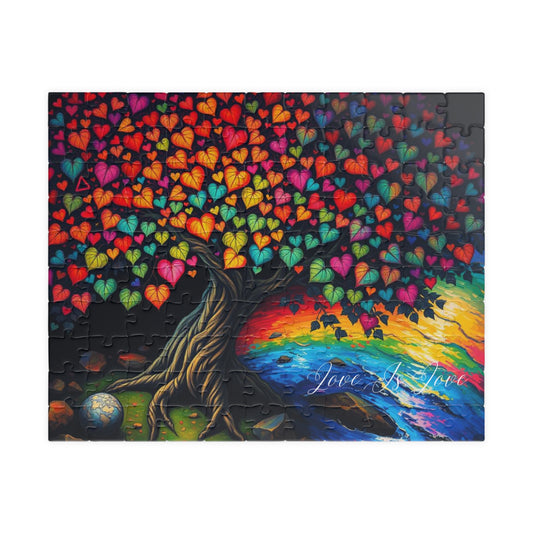 Tree of Pride Jigsaw Puzzle, Rainbow Heart Tree Puzzle, LGBTQ+ Art, Colorful Family Game, Pride Month Gift for Adult Indoor Entertainment 110 pcs (Horizontal) Puzzle The Puzzle Chest