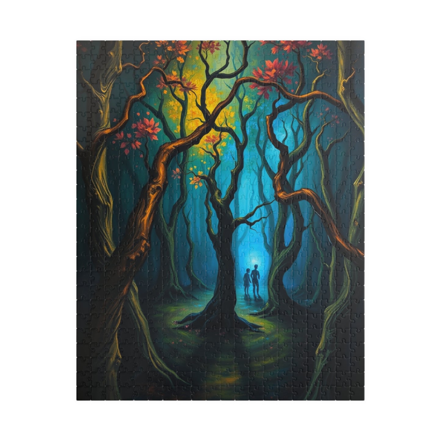 Enchanting Forest Puzzle - Ghostly Figures and Blue Mist Gothic Jigsaw Game, Perfect Gift for Nature Lovers, Family Game Night, Relaxation 520 pcs (Vertical) The Puzzle Chest