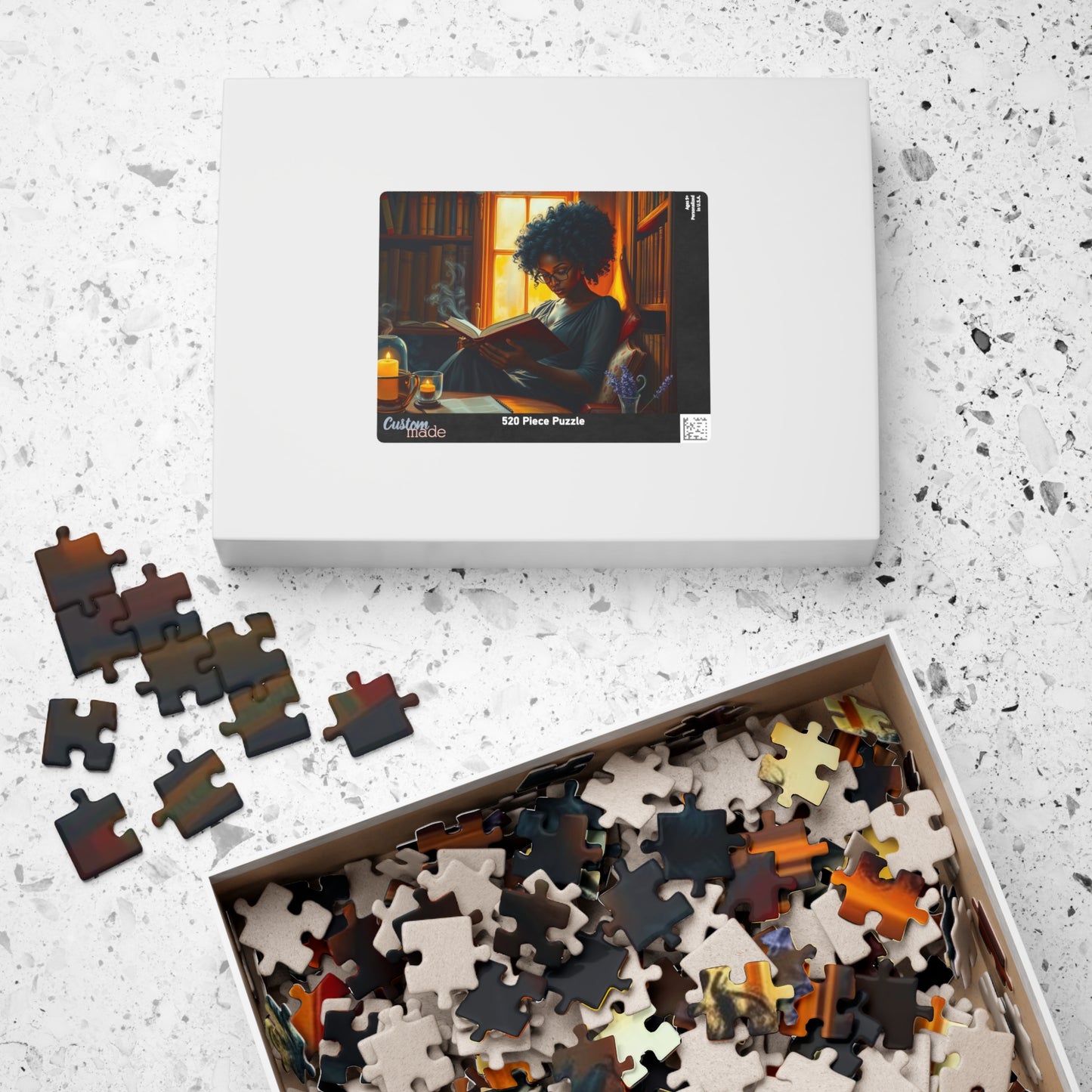 Cozy Reading Jigsaw Puzzle - Black Woman Art Lover Gift for Friend Holiday Birthday, Home Entertainment for Family or Solo Fun Puzzle The Puzzle Chest