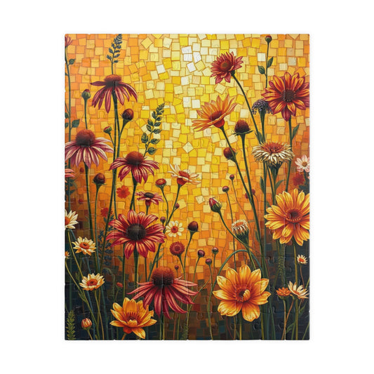 Vibrant Floral Mosaic Puzzle, 110/252/520/1014-piece Jigsaw Game, Nature Lover Gift, Fun Activity for All Ages, Perfect for Family Time 110 pcs (Vertical) Puzzle The Puzzle Chest