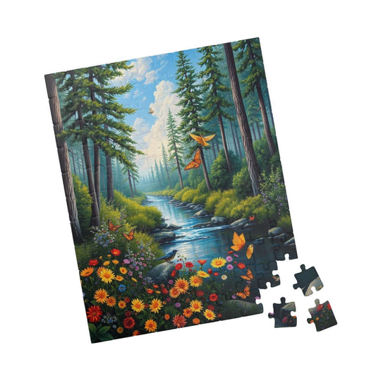Nature Landscape Puzzle - Scenic Forest Butterflies, Relaxing Family Activity, Gift for Nature Lovers, Adult Jigsaw Game, Eco-Friendly Fun Puzzle The Puzzle Chest