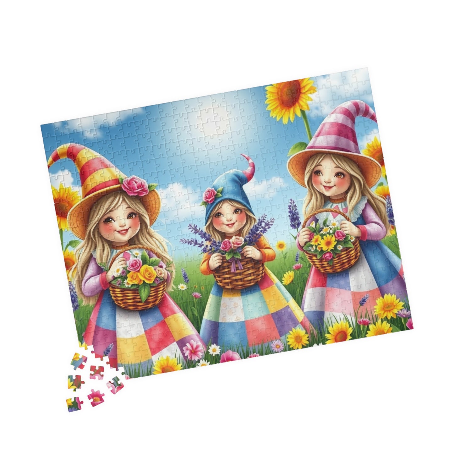 Flower Festival Gnome Puzzle - Spring Themed Mythical Jigsaw Game Puzzle The Puzzle Chest
