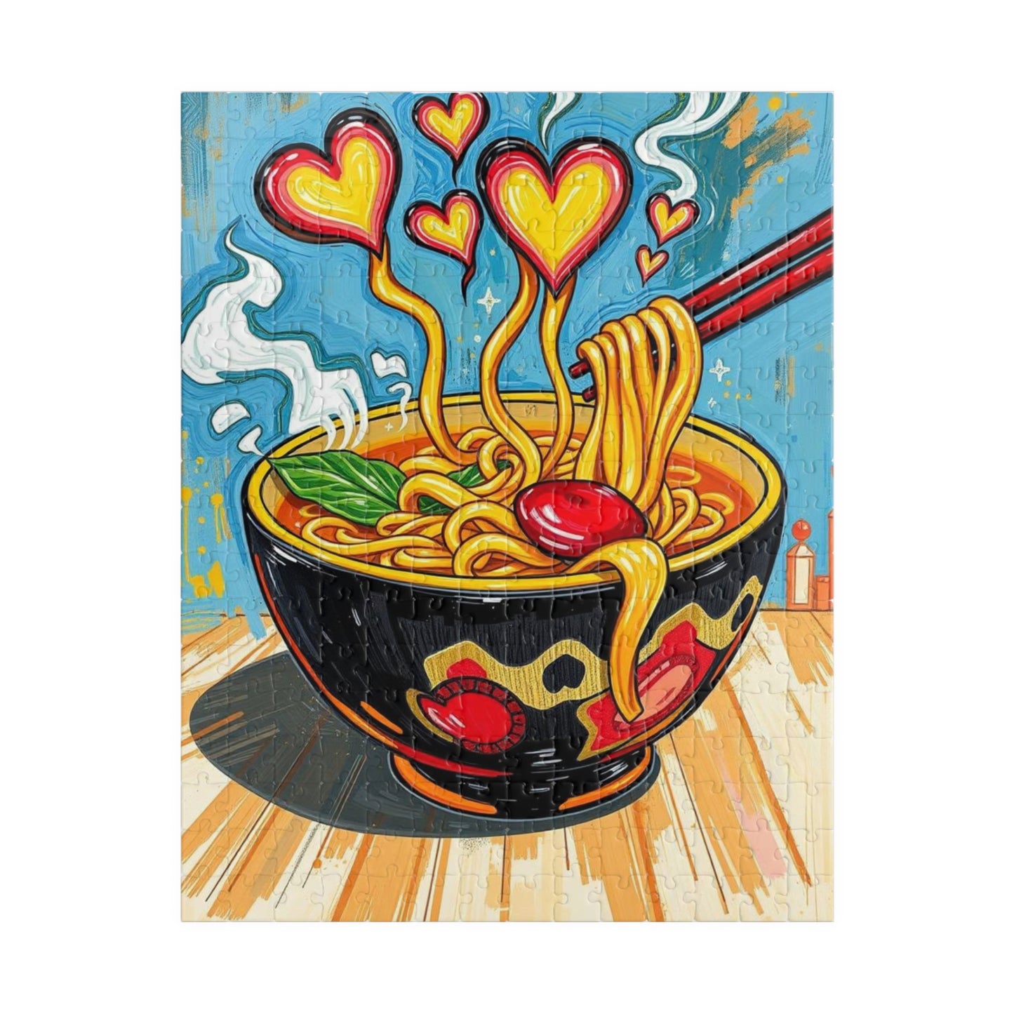 Heartfelt Noodle Puzzle, 110-1014 Piece Pop Art Jigsaw Puzzle for Fun Family Game, Cozy Night In, Unique Gift Idea for Holiday Birthday 252 pcs (Vertical) Puzzle The Puzzle Chest