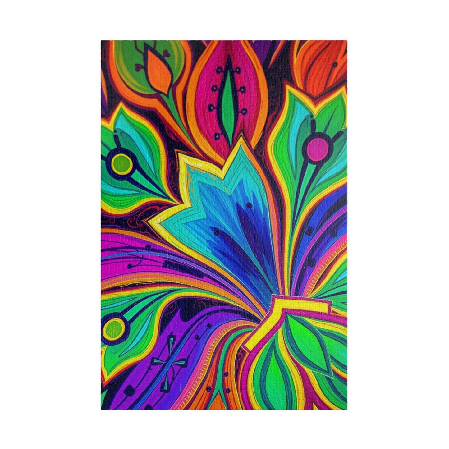 Colorful Floral Jigsaw Puzzle - Abstract Flower, Fun Home Activity, Puzzle Lover Gift for Adult, Family Game Night, Brain Teaser 1014 pcs (Vertical) Puzzle The Puzzle Chest