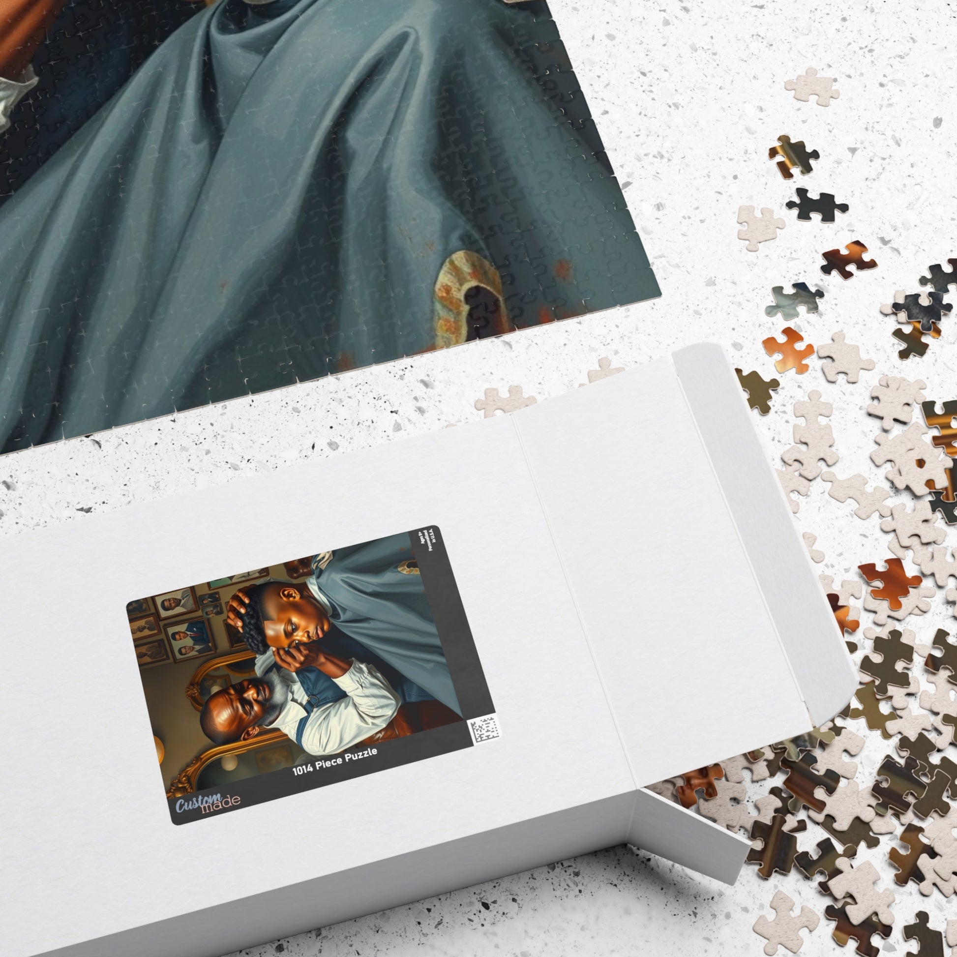 Barber Shop Jigsaw Puzzle, Afrocentric Scene, Black Family Fun Game, Solo Entertainment, Gift for Adult Puzzle Lover Puzzle The Puzzle Chest