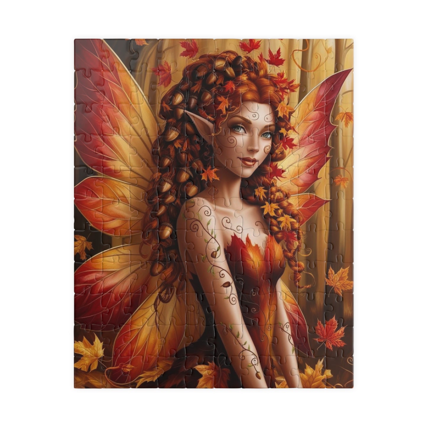 Autumn Fairy Puzzle - Enchanting Fall Artwork, 110, 252, 520, 1014-piece, Gift for Puzzle Lovers, Cozy Nights, Relaxing Activities, Family 110 pcs (Vertical) Puzzle The Puzzle Chest