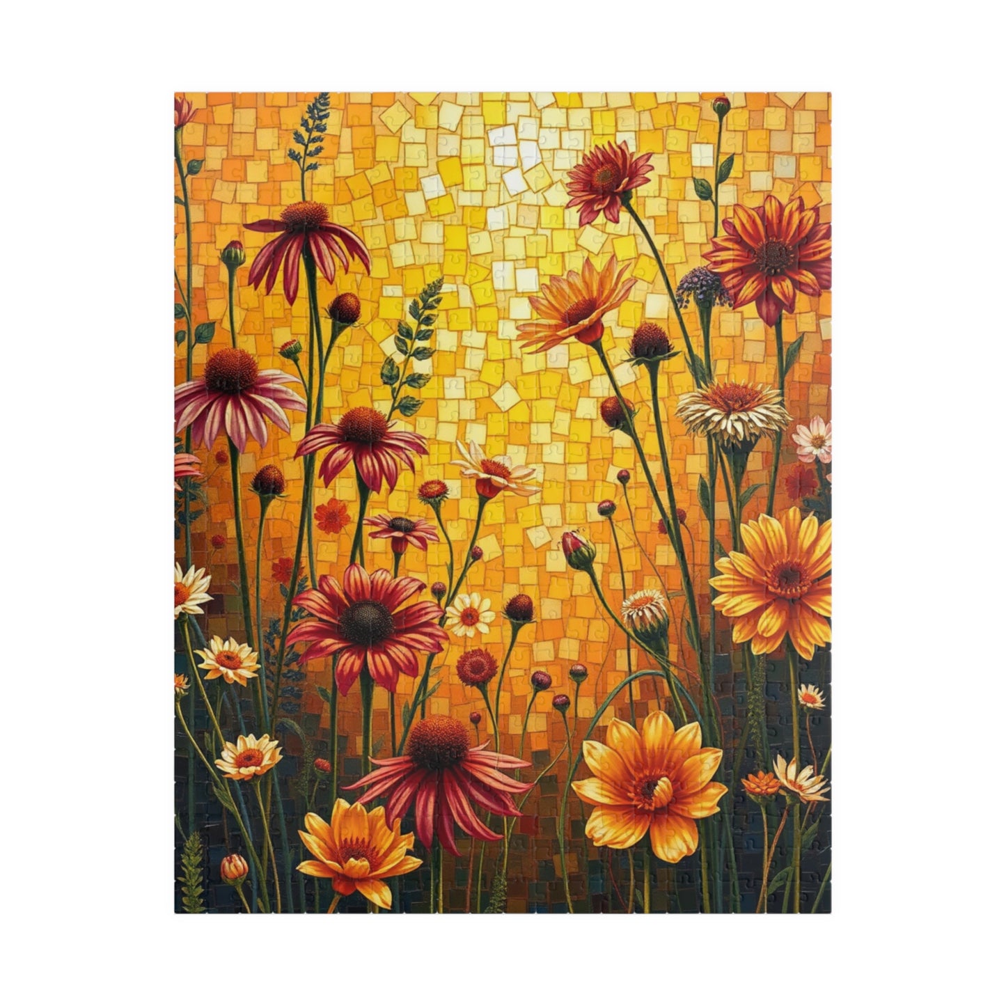 Vibrant Floral Mosaic Puzzle, 110/252/520/1014-piece Jigsaw Game, Nature Lover Gift, Fun Activity for All Ages, Perfect for Family Time 520 pcs (Vertical) Puzzle The Puzzle Chest