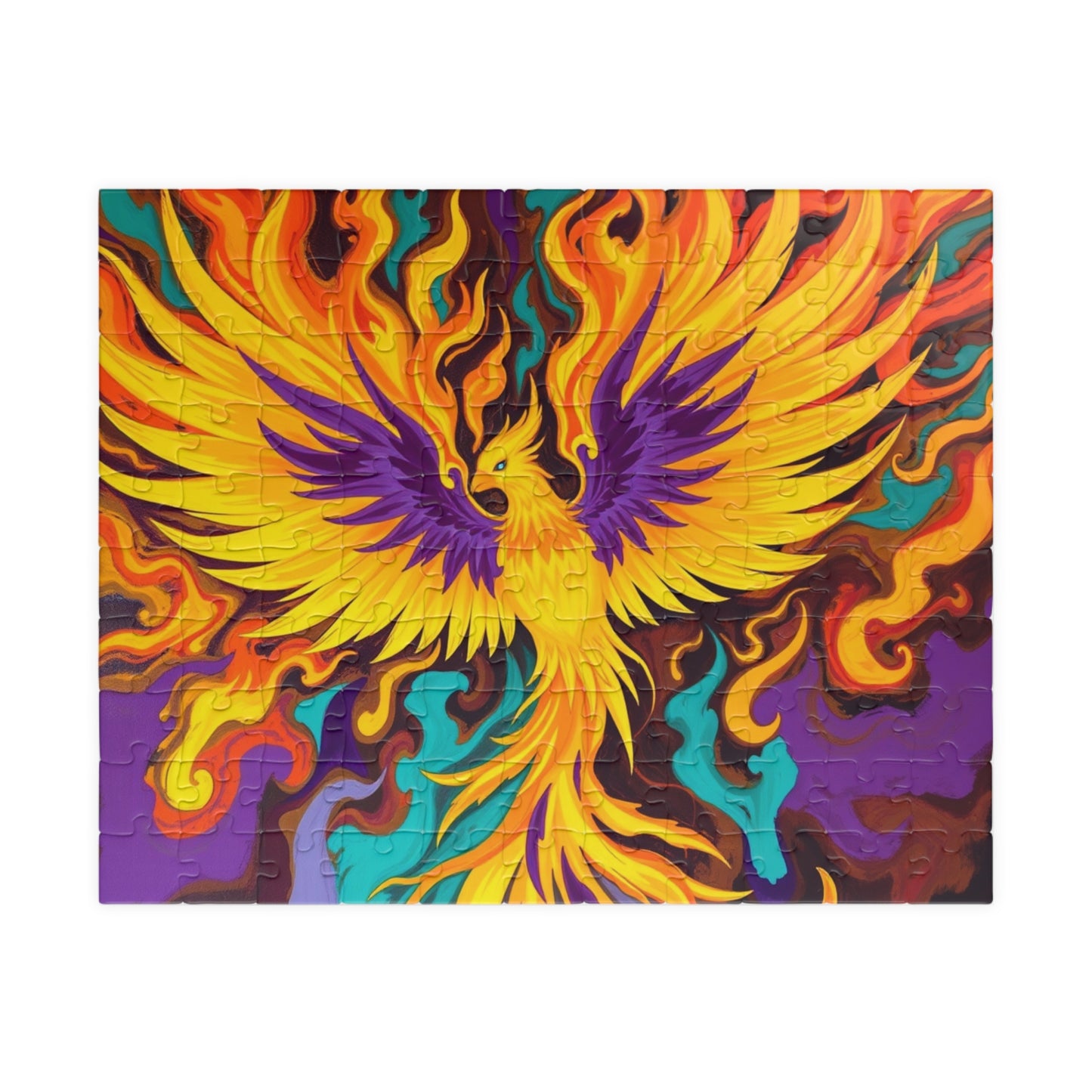 Abstract Phoenix Rising Jigsaw Puzzle (110-1014 Piece), Firebird Engulfed in Vibrant Flames, Puzzle Lover Unique Gift, Fun Brain Teaser 110 pcs (Horizontal) Puzzle The Puzzle Chest