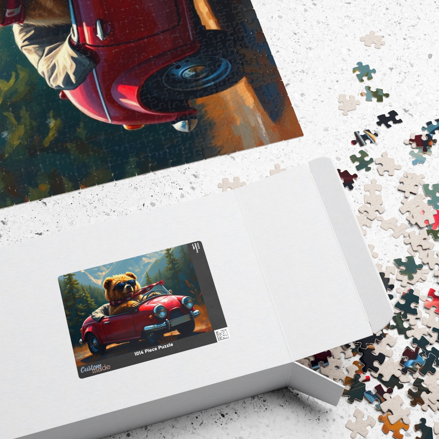 Adventurous Bear Jigsaw Puzzle for Adults, Fun Family Game Night, Mountain View Scenic Puzzle Artwork, Animal Lover Gift for Friend Puzzle The Puzzle Chest