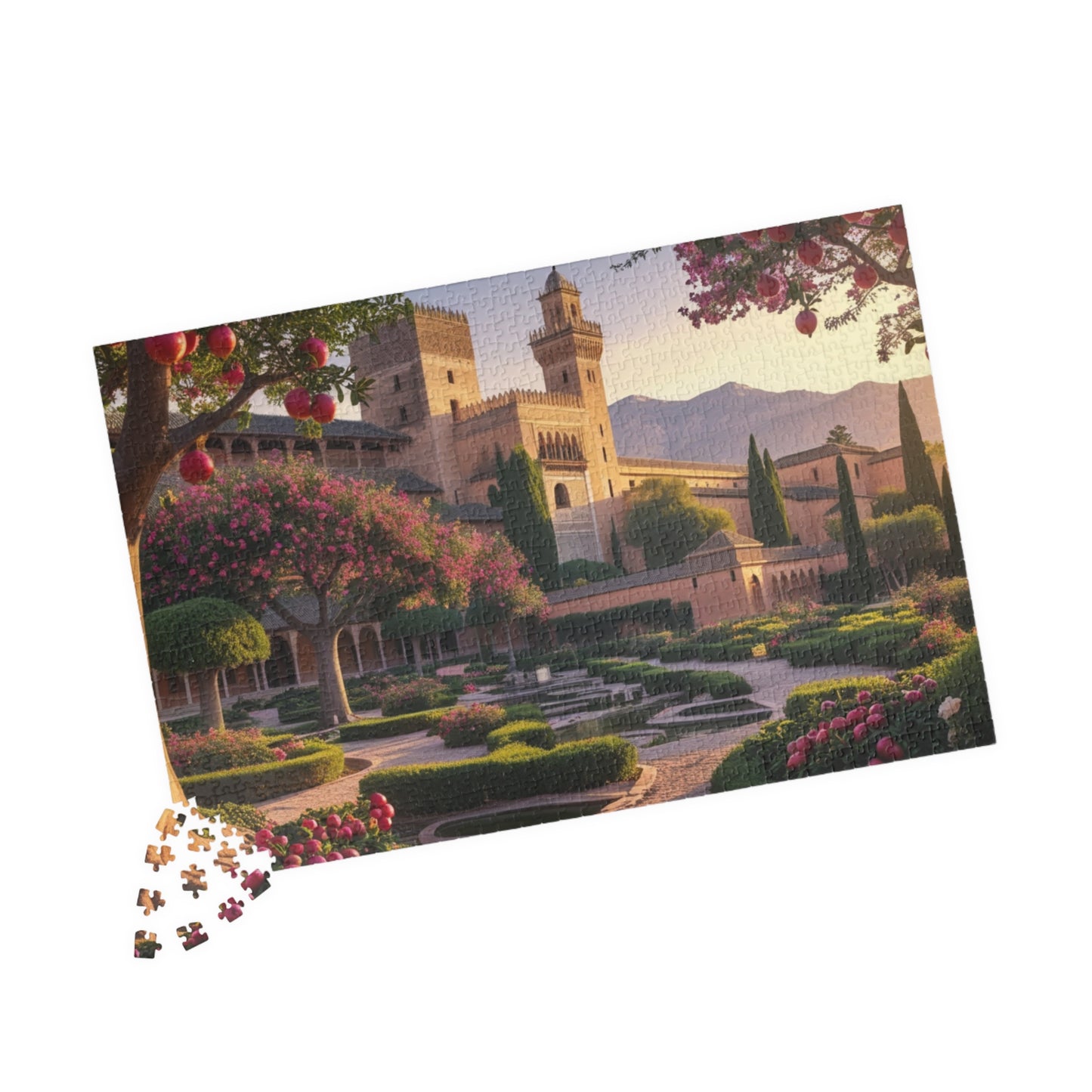 Alhambra Palace Landmark Puzzle, Spanish Architecture Jigsaw Game, Pomegranate Tree Garden, Family Entertainment, Quiet Leisure Activity Puzzle The Puzzle Chest