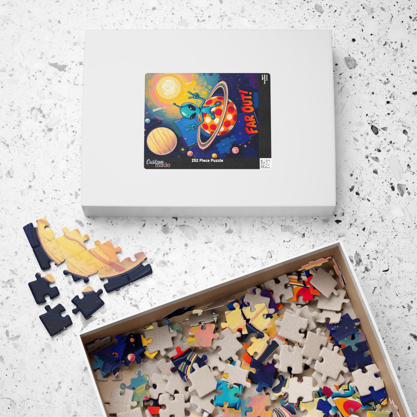 Far Out Alien Puzzle | Fun Space Theme Pop Art Jigsaw Educational Game, Cool Gift for Adults, Family Bonding Activity, Brain Teaser Puzzle The Puzzle Chest