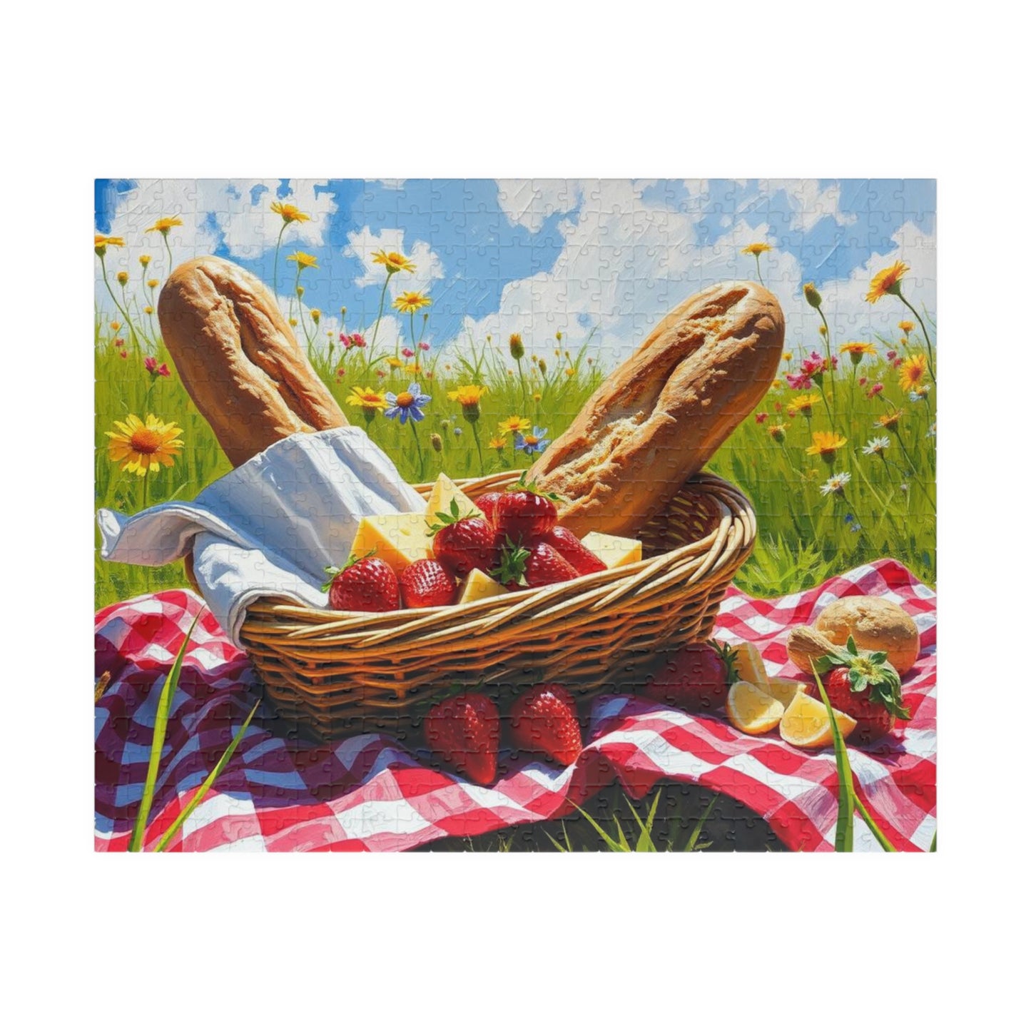 Spring Picnic Puzzle (110, 252, 520, 1014-piece) - Perfect for Family Fun, Game Night, Outdoor Gatherings, Foodie Birthday Holiday Gifts 520 pcs (Horizontal) Puzzle The Puzzle Chest
