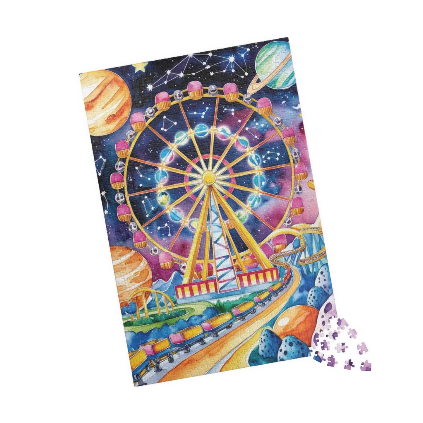 Jigsaw Puzzle - Surreal Carnival in Space, Trippy Design, 110 252 520 1014-piece, Fun Activity Adult Hobby, Family Game Night, Mindful Hobby Puzzle The Puzzle Chest