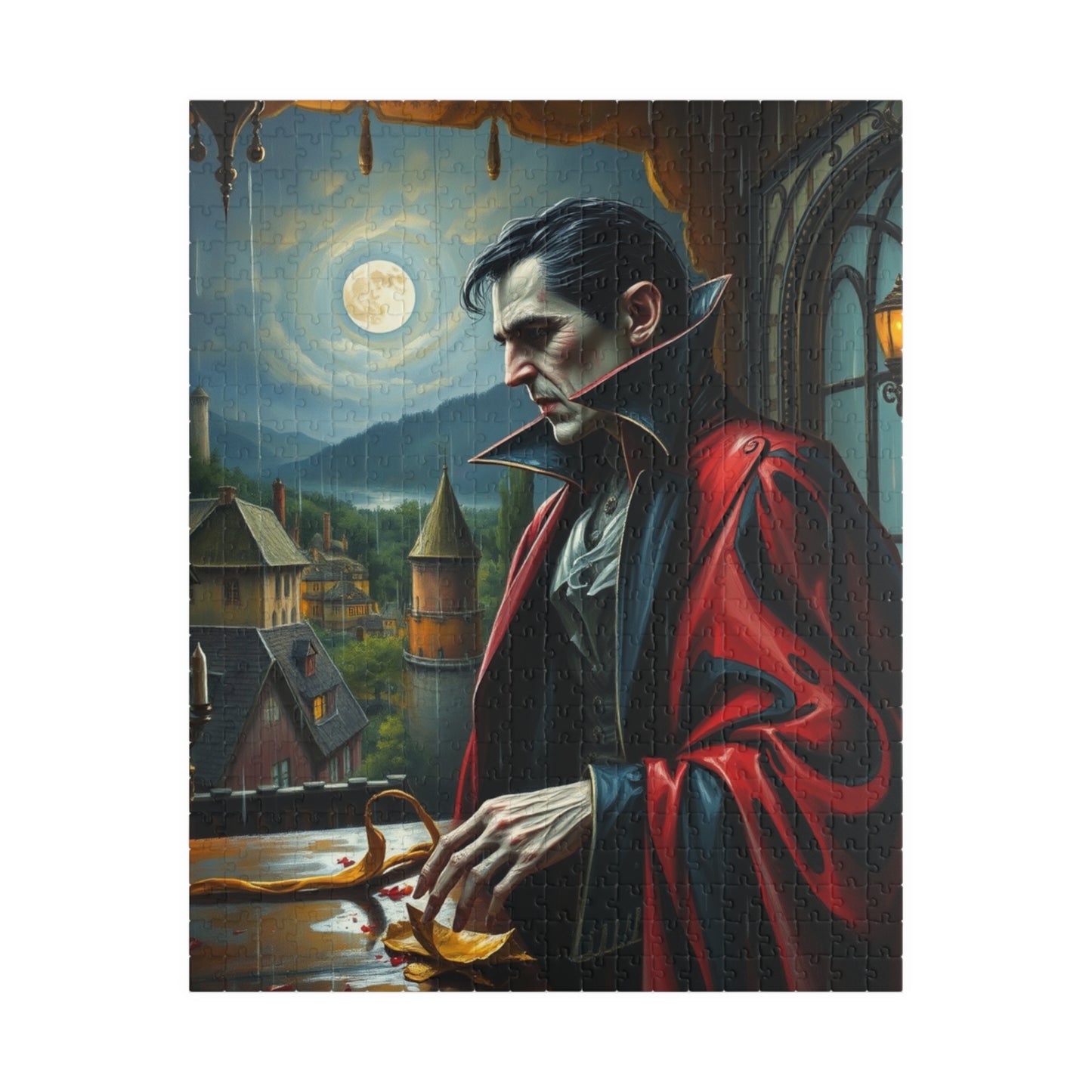 Gothic Vampire Puzzle, Perfect for Halloween, Horror Decor, Family Game Night, Unique Gift, 110-1014-piece Options 520 pcs (Vertical) Puzzle The Puzzle Chest