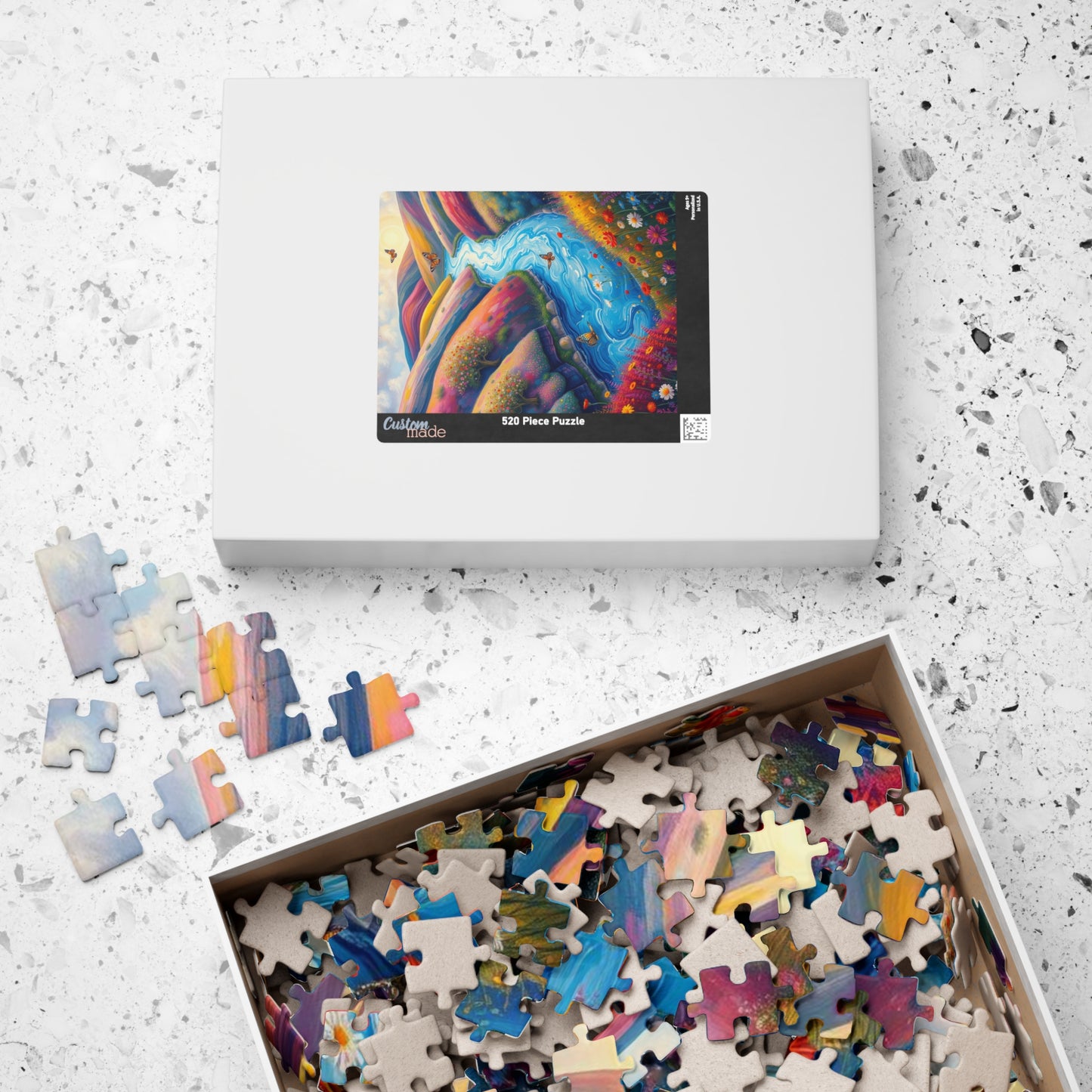 Valley Whispers - River Through Candy Hill Jigsaw Puzzle Collection, Beautiful Nature Puzzle, Colorful Landscape Art, Puzzle Lover Gift, Family Fun, 110/252/520/1014 The Puzzle Chest
