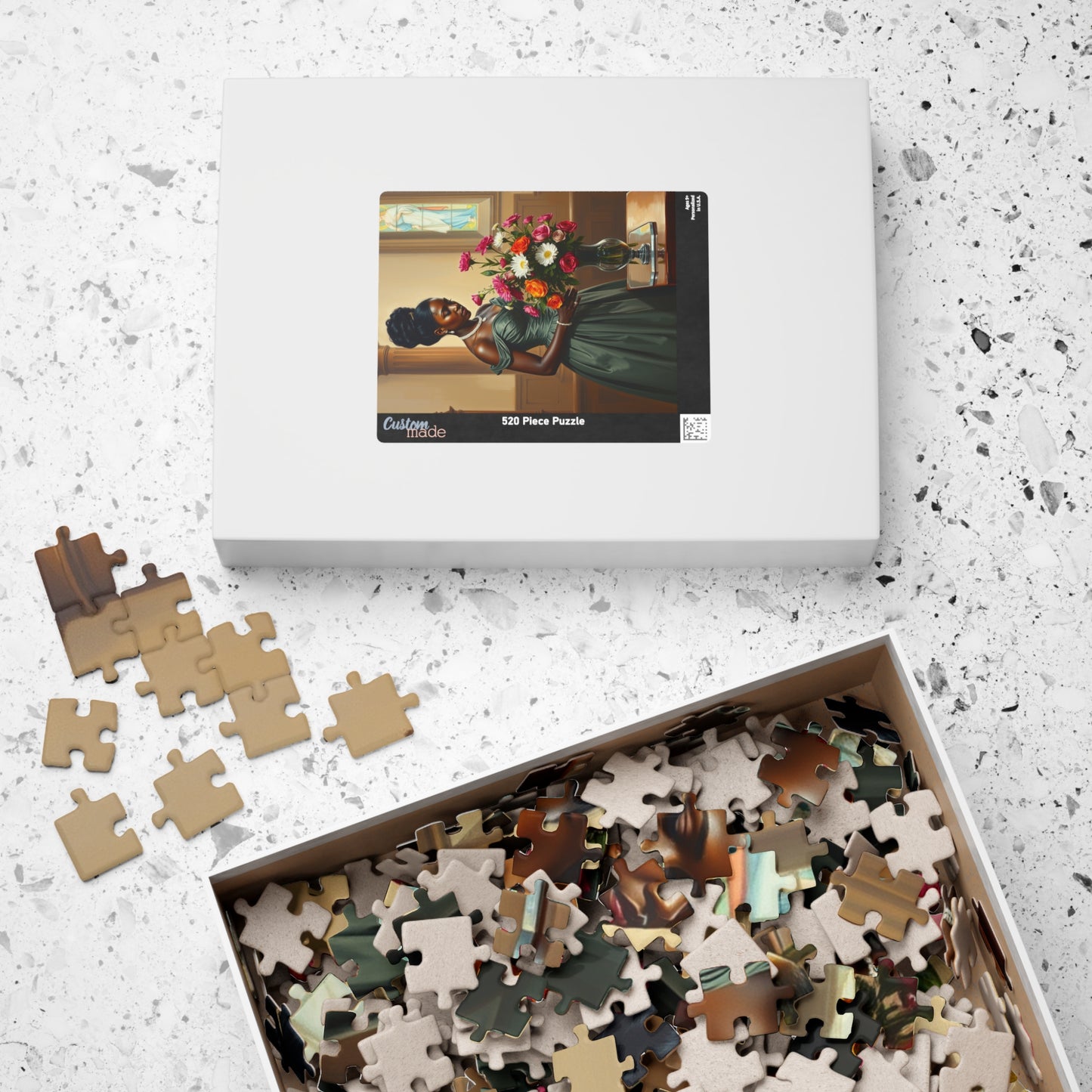 Elegant Black Woman Puzzle, Victorian Style African American Lady Arranging Flowers by Church Altar, Hobby Gift for Puzzle Lover Puzzle The Puzzle Chest