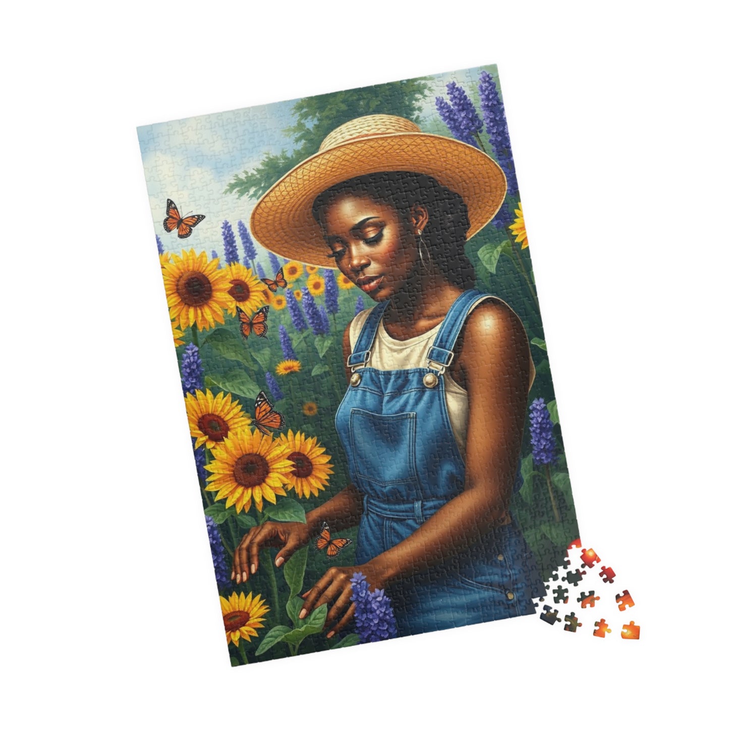 African American Woman Jigsaw Puzzle, Garden Scene 110-1014 Piece, Perfect Gift for Nature Lovers, Family Bonding Activity, Creative Hobby Puzzle The Puzzle Chest