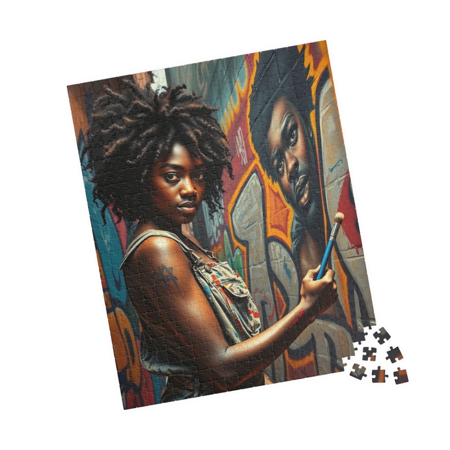 Graffiti Jigsaw Puzzle - Black Art Urban Street Scene, African American Woman Artwork, Afrocentric Gift for Artists and Art Lovers, Unique Puzzle The Puzzle Chest