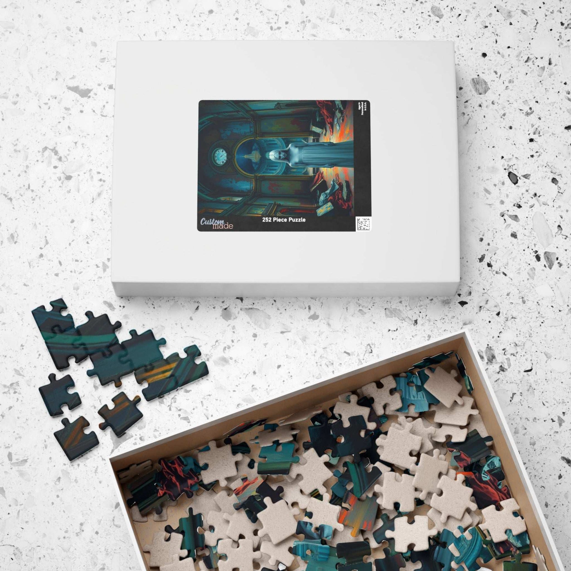 Gothic Puzzle, 110-1014 Piece, Grand Manor in Ruins with Pale Figure, Sorrowful Eyes, Adult Jigsaw Game, Halloween Decor, Haunted Mansion Puzzle The Puzzle Chest