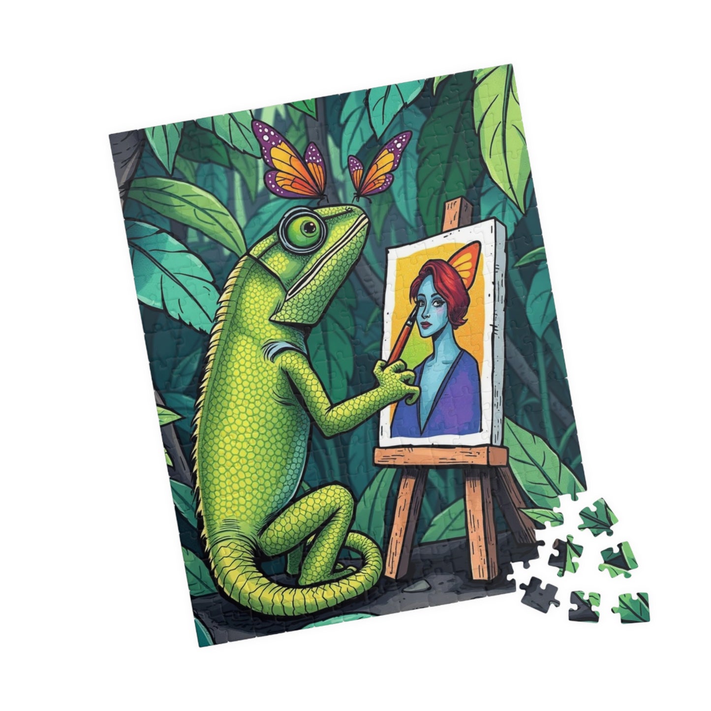 Chameleon Art Jigsaw Puzzle - 110, 252, 520, 1014-Piece, Colorful Nature Scene, Unique Gift for Puzzle Lovers, Fun Family Activity, Brain Teaser Puzzle The Puzzle Chest