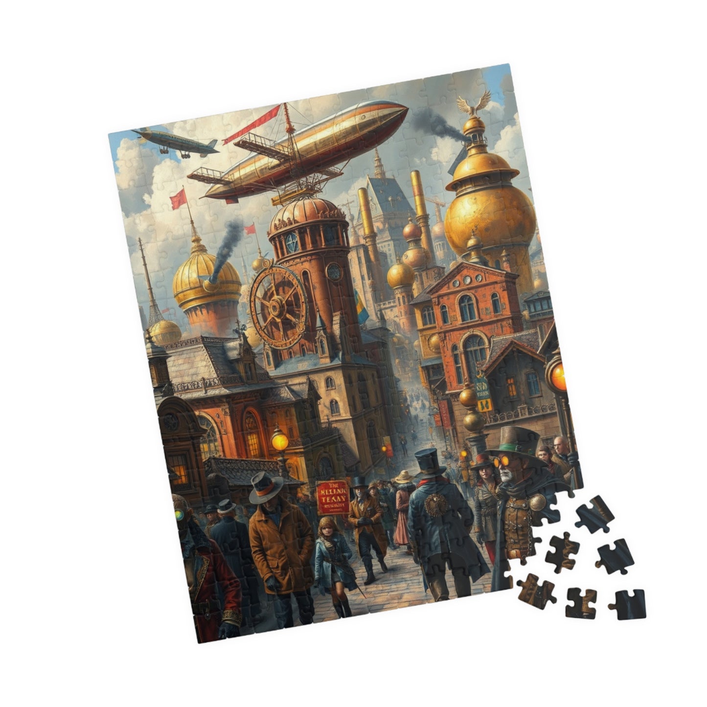 Steampunk Cityscape Puzzle, Unique Jigsaw Game for Adults, 110/252/520/1014-piece, Perfect Gift for Puzzle Lovers, Family or Solo Fun, Hobby Puzzle The Puzzle Chest