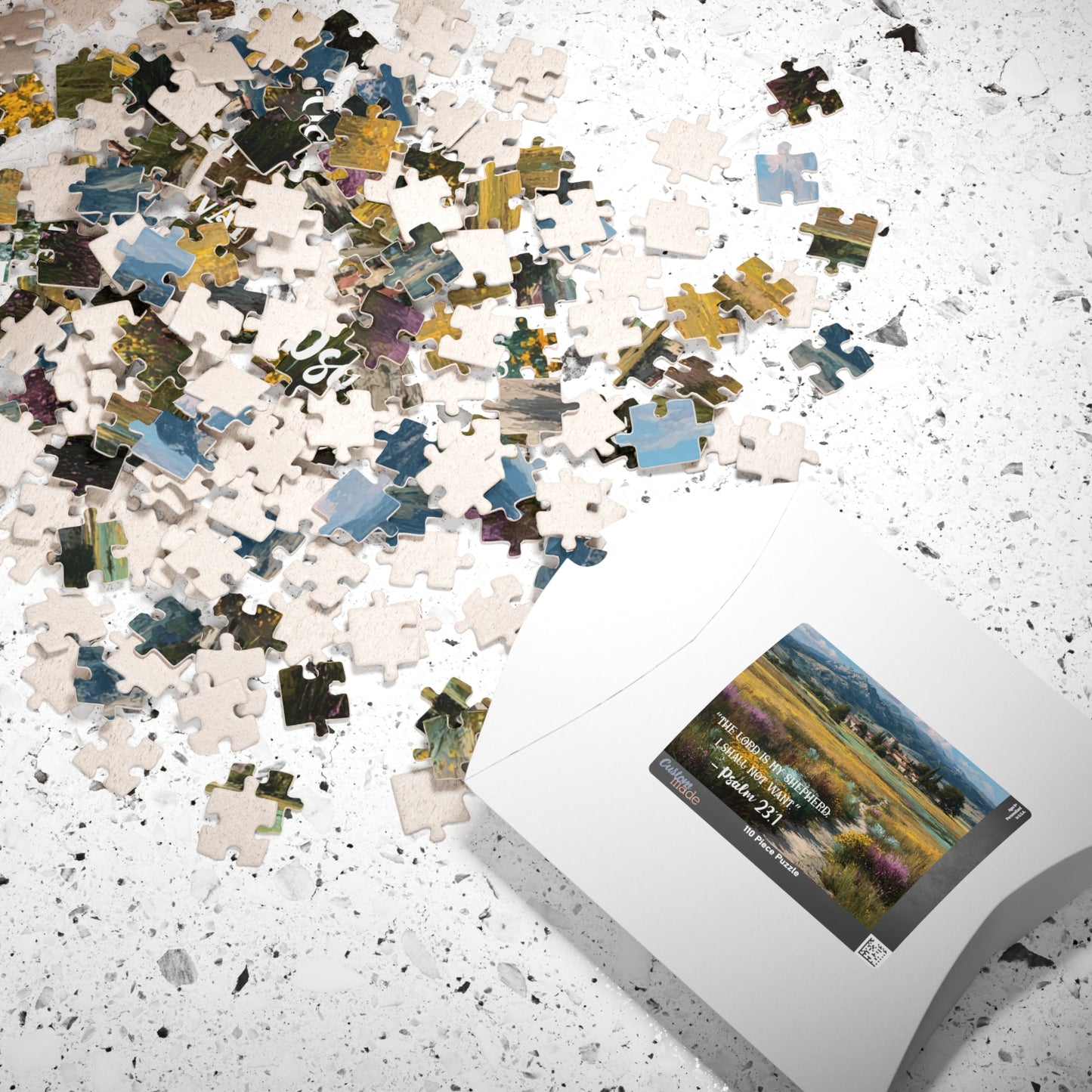 The Shepherd’s Meadow – Faithful Heart Jigsaw Puzzle, Inspirational Game, Biblical Quote Psalm 23:1 Faith-Based Gift Puzzle The Puzzle Chest