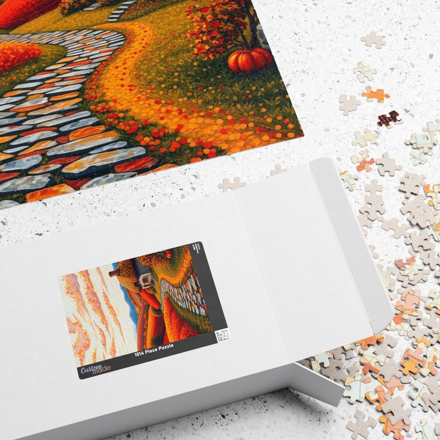 Autumn Landscape Mosaic Puzzle, Cozy Fall Home Decor, Gift for Puzzle Lovers and Art Enthusiast, Family Activity, 1014- Piece Jigsaw Puzzle The Puzzle Chest