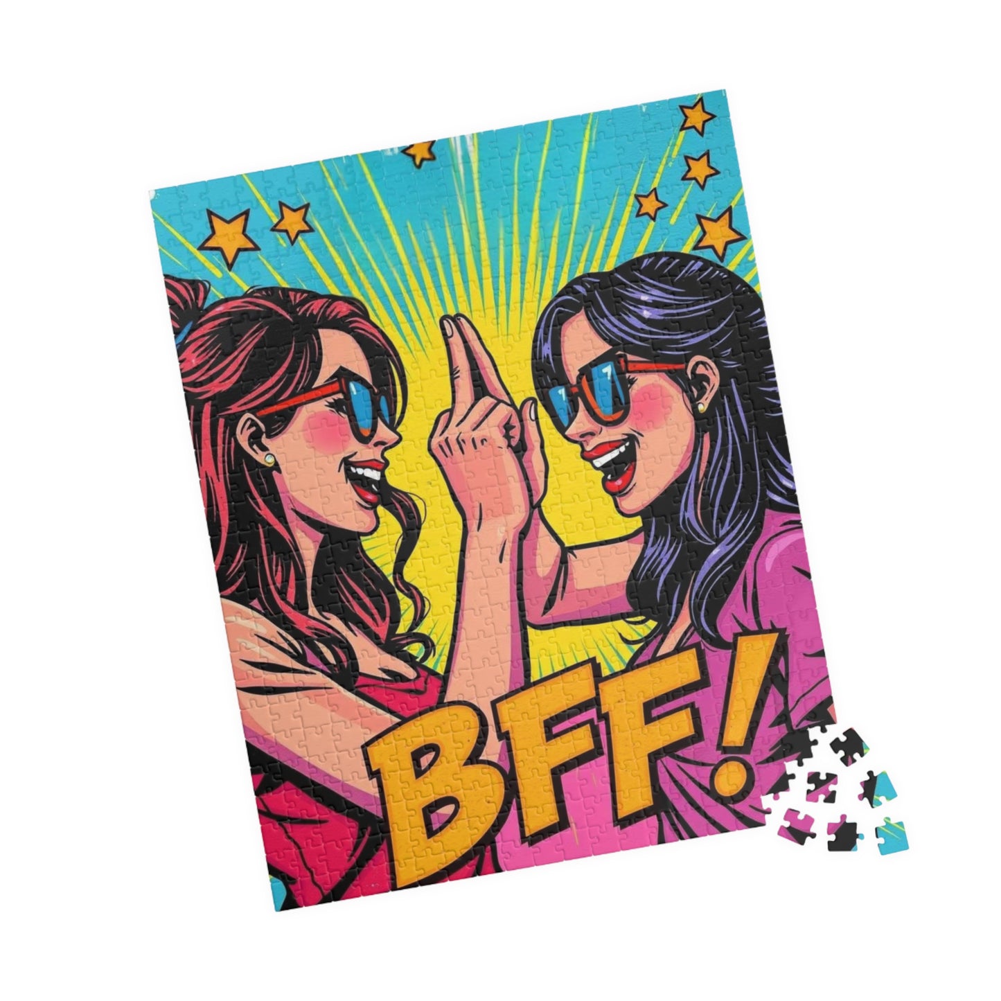 BFF Puzzle for Adults - Pop Art Fun Colorful Friendship Jigsaw Game, Creative Gift for Friends, Relaxing Family Activity, Birthday Present Puzzle The Puzzle Chest