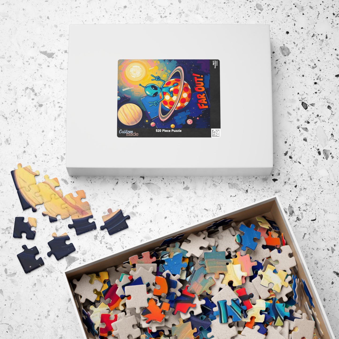 Far Out Alien Puzzle | Fun Space Theme Pop Art Jigsaw Educational Game, Cool Gift for Adults, Family Bonding Activity, Brain Teaser Puzzle The Puzzle Chest
