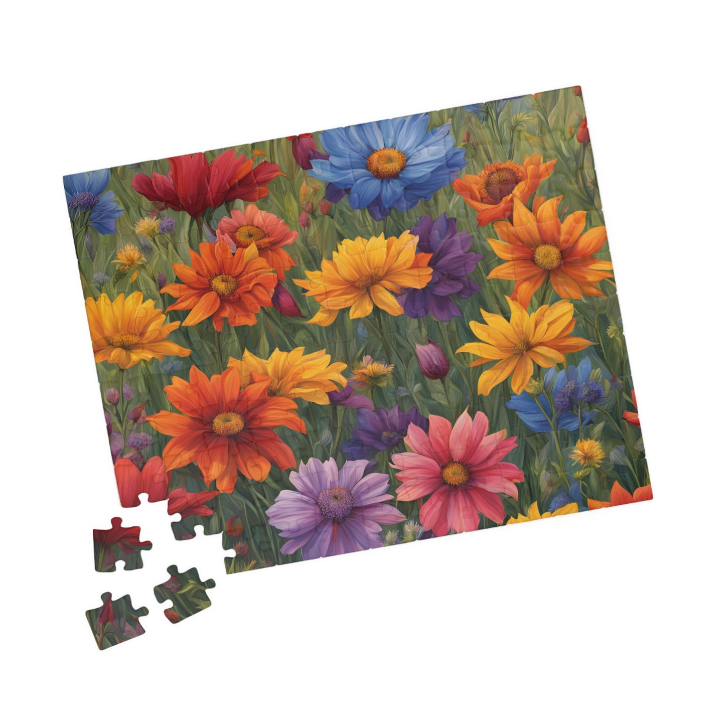 Wildflower Rainbow Jigsaw Puzzle, 110-1014 Piece, Gradient Flowers Meadow, Artistic Puzzle Game, Floral Gift, Colorful Adult Puzzle Puzzle The Puzzle Chest