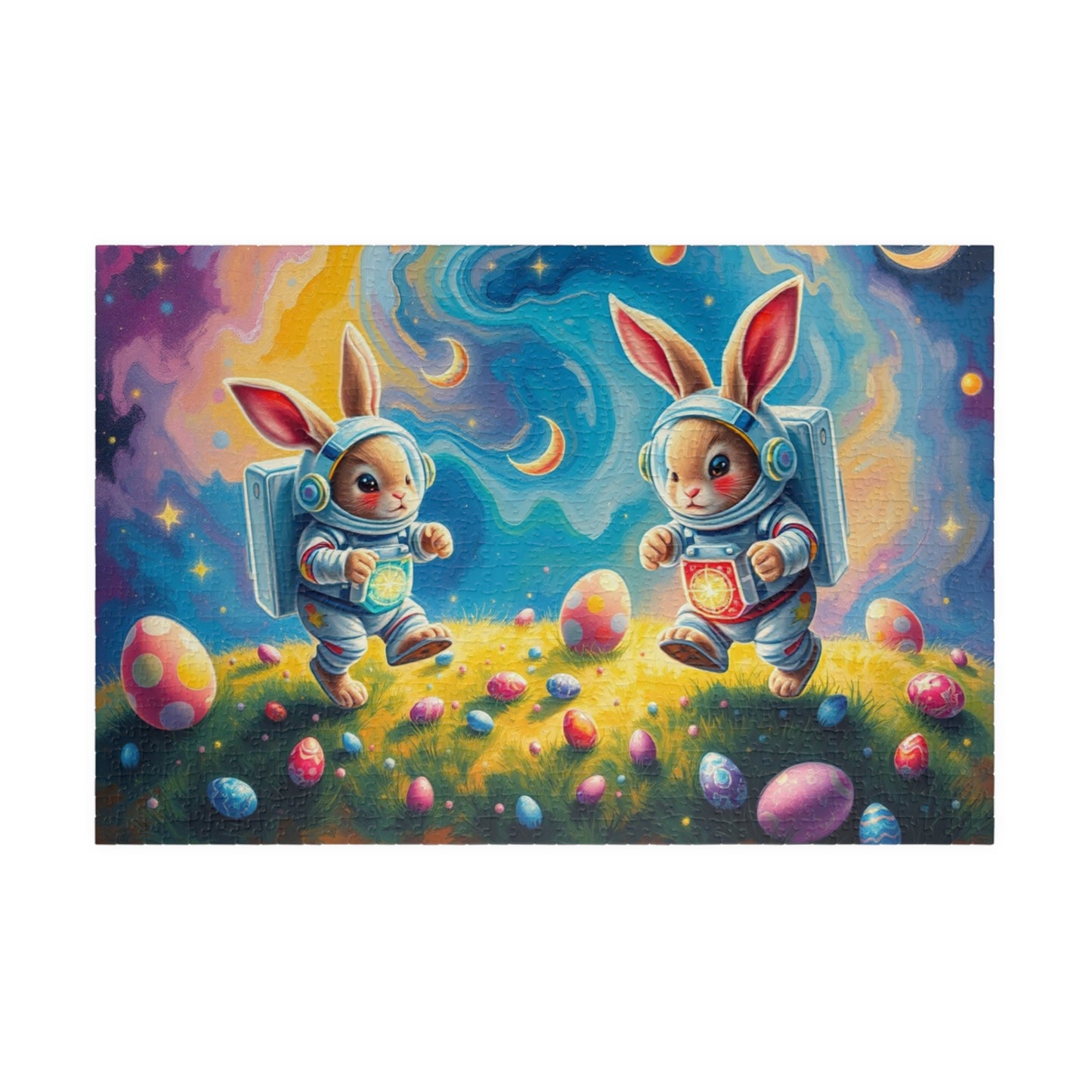 Space Bunny Jigsaw Puzzle - Whimsical Fun Family Activity or Solo Fun, Perfect Gift for Easter 1014 pcs (Horizontal) Puzzle The Puzzle Chest