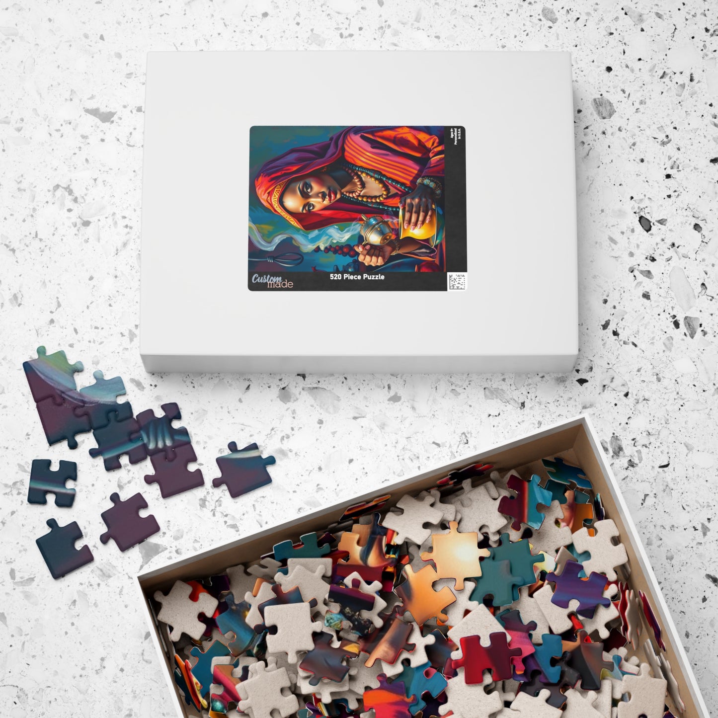 Cultural Puzzle Ethiopian Woman Performing Coffee Ceremony, Traditional Mystical Art, Family Friendly Jigsaw Game, Puzzle Enthusiast Gift Puzzle The Puzzle Chest