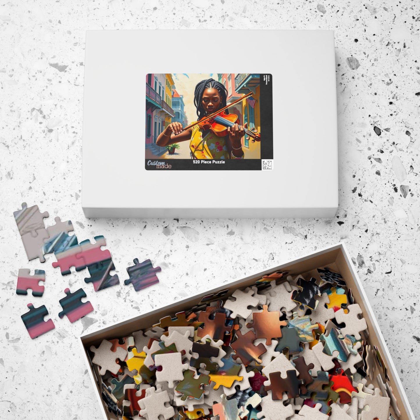 Colorful Violinist Puzzle - Black Woman Art Jigsaw Game, Holiday Birthday Gift for Music Lover Art Enthusiast, Mindful Family Fun Activity Puzzle The Puzzle Chest