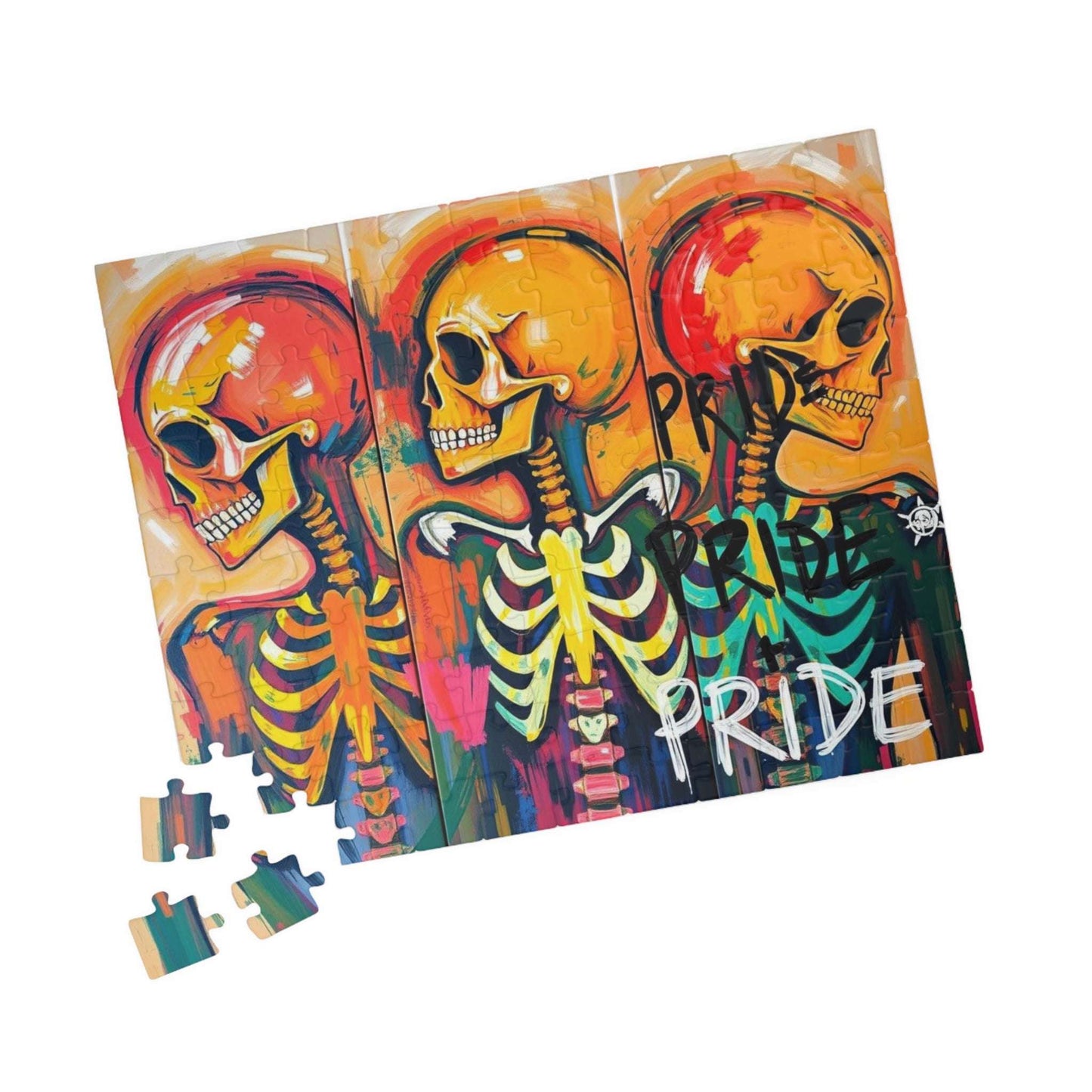Pride Skeleton Puzzle, Colorful Puzzle for Group Fun, LGBTQ+ Gift for Birthday Holiday Pride Month, Creative Family Activity, Halloween Puzzle The Puzzle Chest