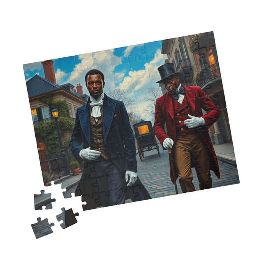 Gentlemen of the Promenade Jigsaw Puzzle for Adults - French Quarter Theme, Black Men Art 110 pcs (Horizontal) Puzzle The Puzzle Chest