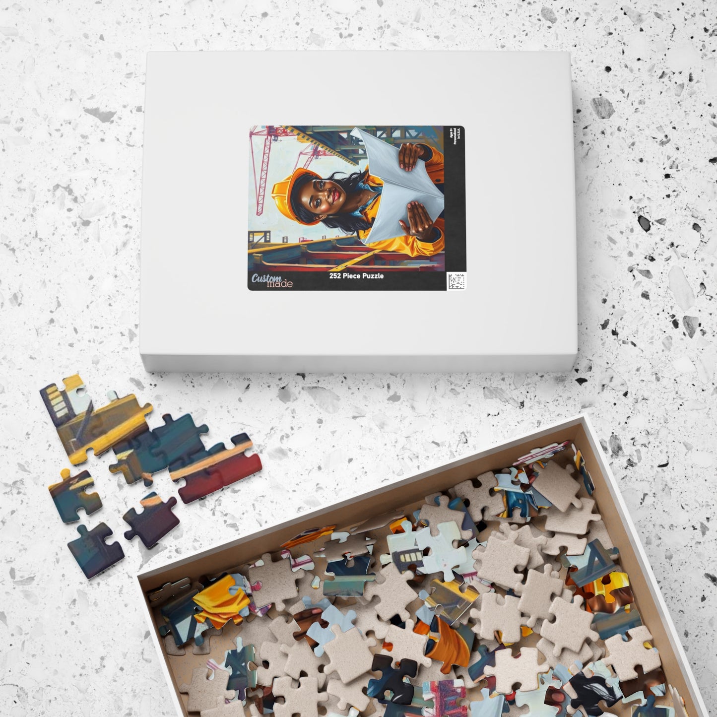 Construction Themed Puzzle - Black Woman Worker, Inspirational Black Art Jigsaw, African American Women's Empowerment Gift for Puzzle Lovers Puzzle The Puzzle Chest