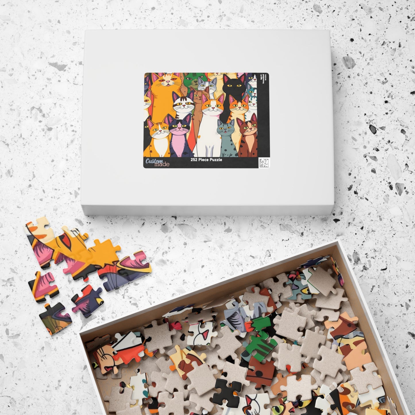 Colorful Cat Puzzle - Pop Art Jigsaw, Cat Lovers, Family Game Night, Pet Birthday Gift, Jigsaw Puzzle Puzzle The Puzzle Chest