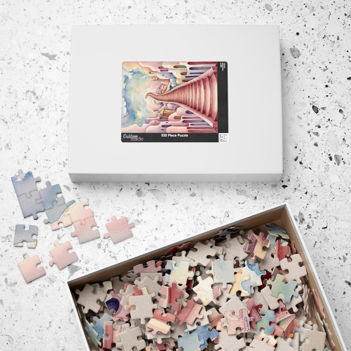 Dreamy Staircase Puzzle Inspired by Salvador Dalí, Distorted Architecture Jigsaw Game Challenging Brain Teaser, Home Decor, Mindful Activity Puzzle The Puzzle Chest
