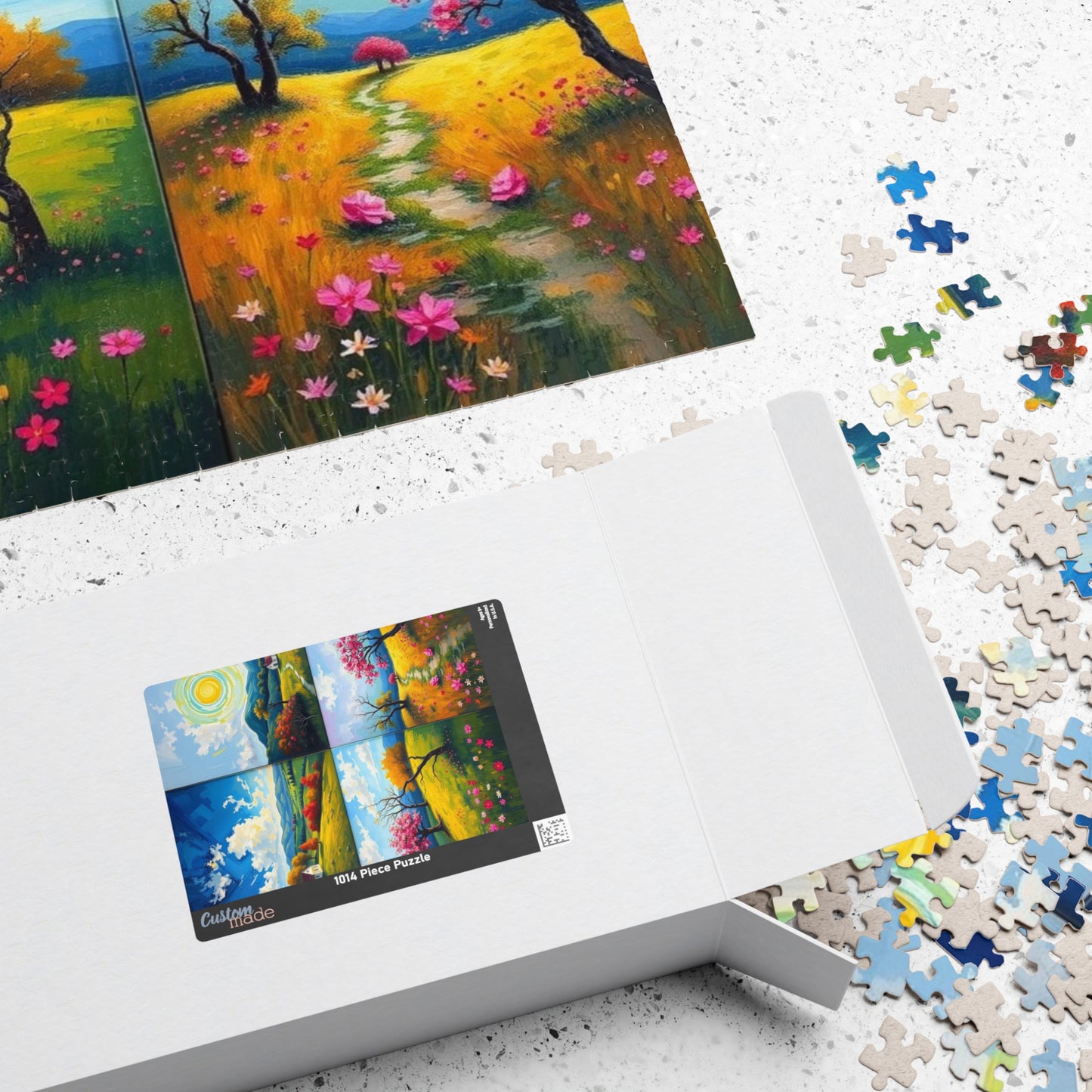 Puzzle, Spring Landscape Collage Puzzle, 110 252 520 1014-Pieces, Four-Quadrant Nature Jigsaw Game for Adults, Giftable Educational Toy Puzzle The Puzzle Chest