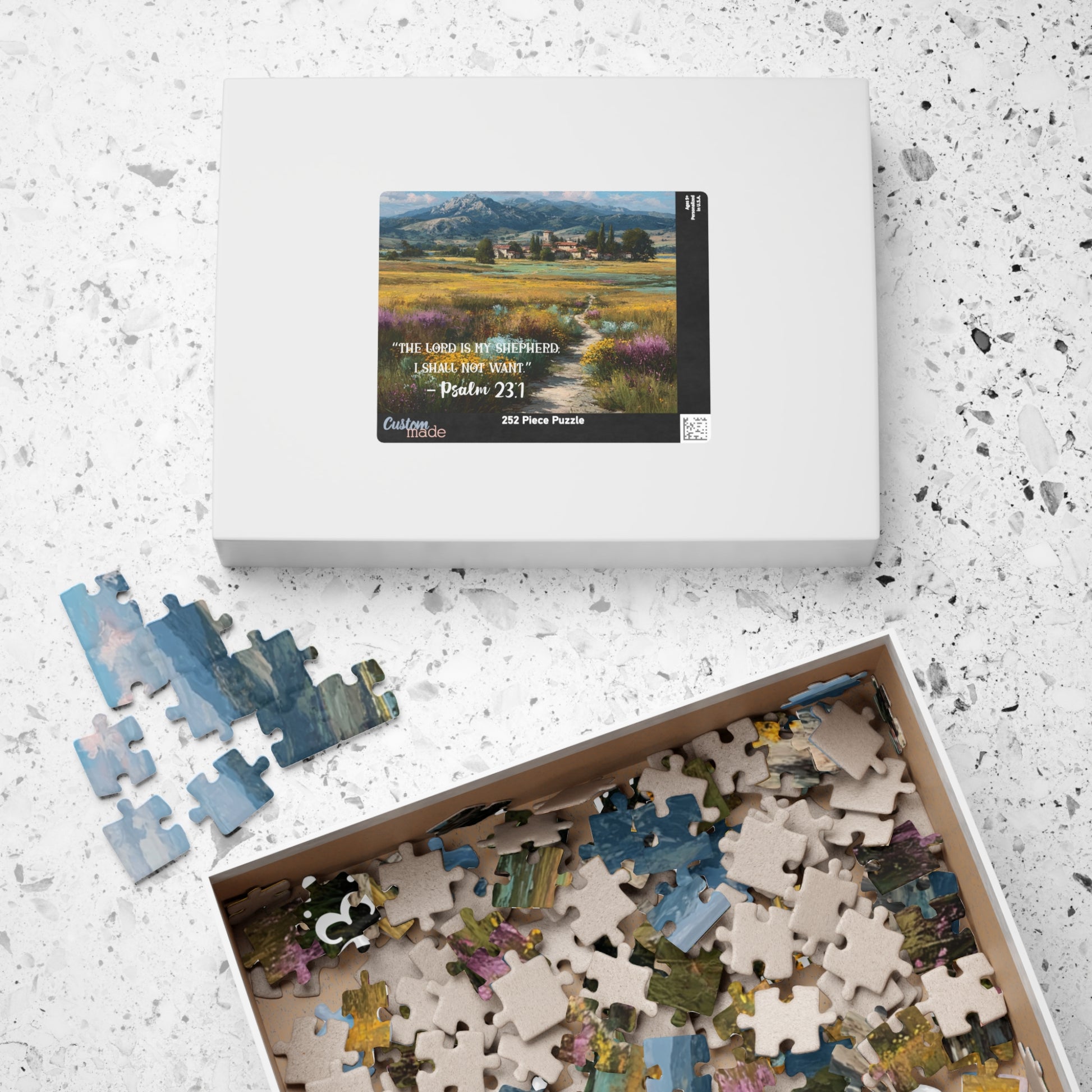 The Shepherd’s Meadow – Faithful Heart Jigsaw Puzzle, Inspirational Game, Biblical Quote Psalm 23:1 Faith-Based Gift Puzzle The Puzzle Chest