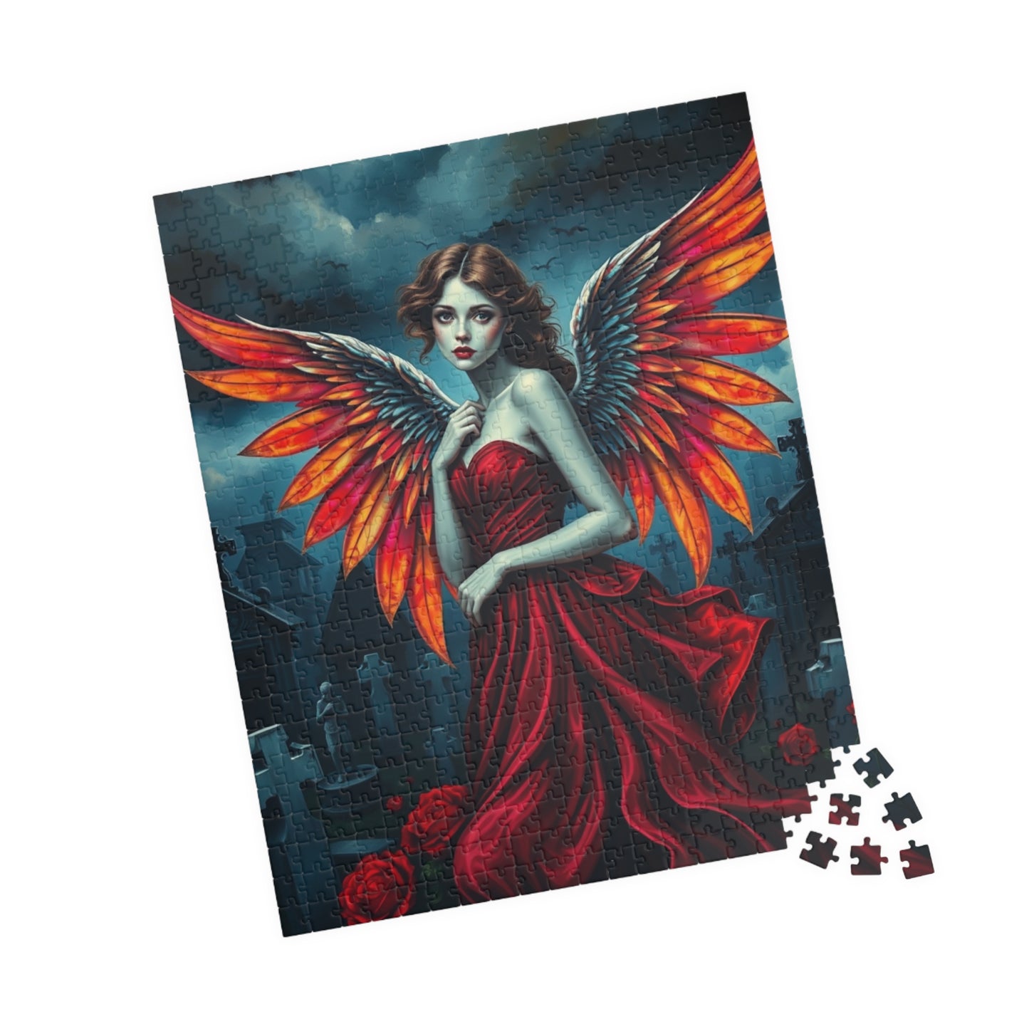 Enchanting Angel Puzzle, Dark Fantasy Celestial Being Gothic Art Jigsaw Game, Perfect Gift for Halloween, 110, 252, 520, 1014-piece Puzzle The Puzzle Chest