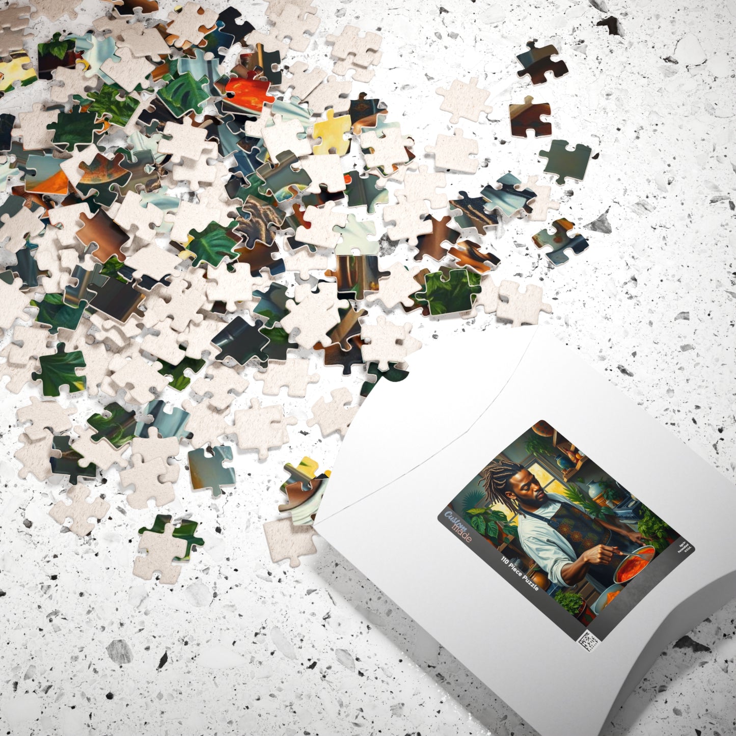 Culinary Black Art Puzzle, Black Man Jigsaw, Relaxing Kitchen Scene, Family Fun Gift for Food Lover Afro American Puzzle Game Puzzle The Puzzle Chest