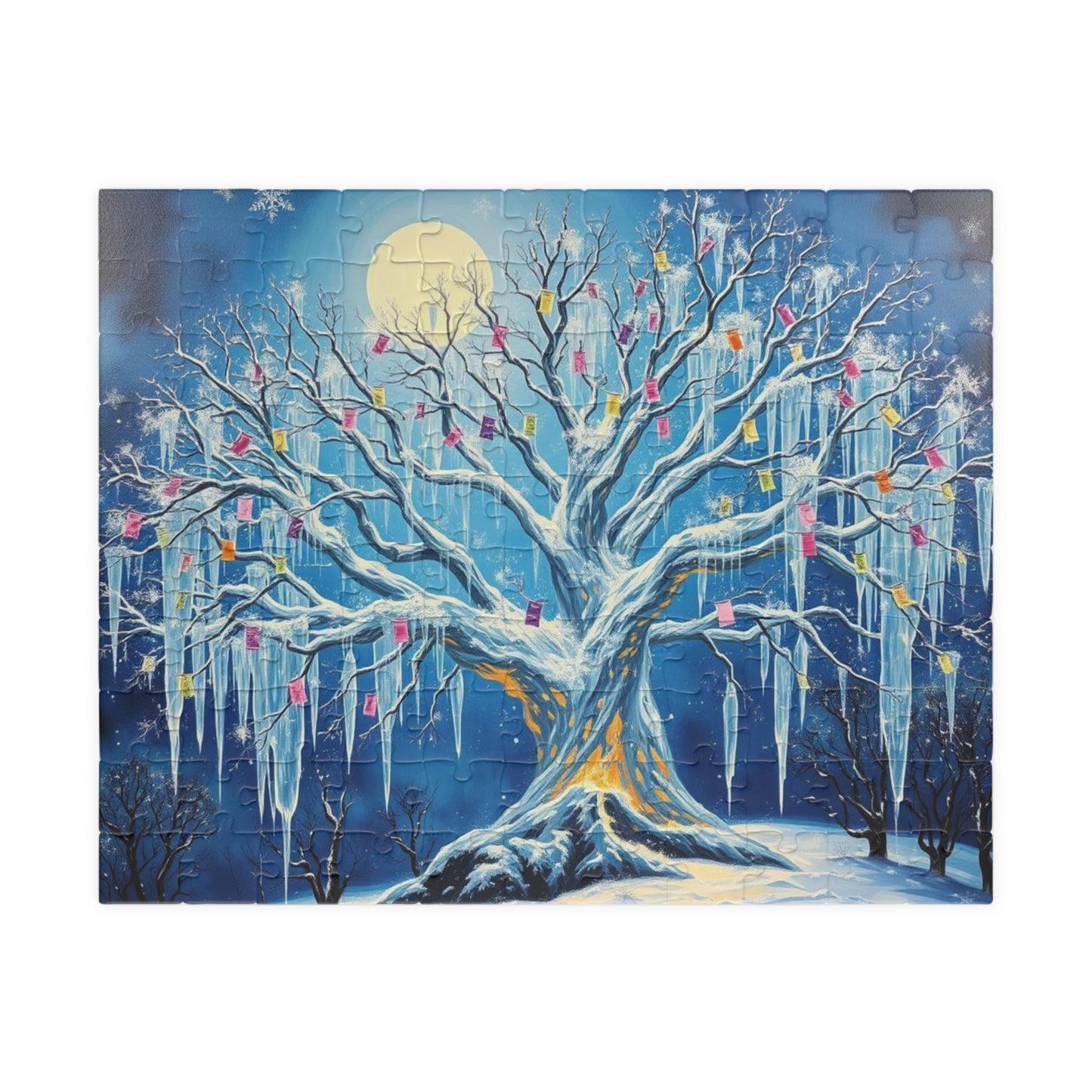 Winter Tree of Wishes Jigsaw Puzzle, 110-1014 Piece Holiday Gift for Friend, Family Activity, Christmas Winter Scene Cozy Home Entertainment