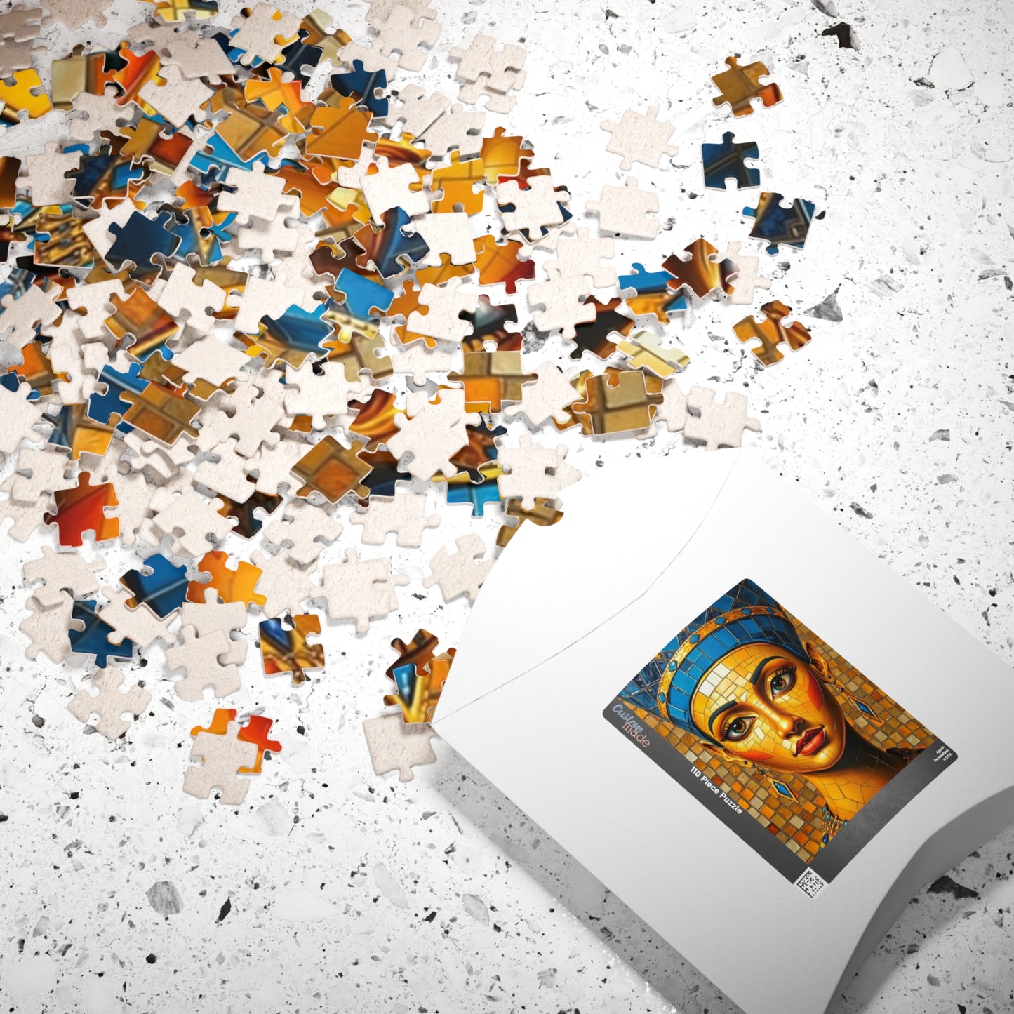 Mosaic Portrait Egyptian Queen Puzzle, 110-1014 Pieces Beautiful Nefertiti Jigsaw Game, Gift for Art Lovers, Challenging Pastime, Family Fun Puzzle The Puzzle Chest