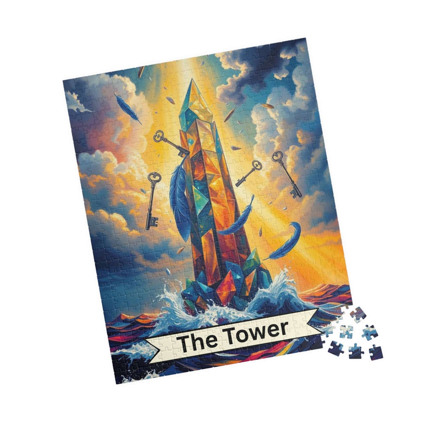 The Tower Jigsaw Puzzle - Tarot Style Game for Family Fun, Holiday Birthday Gift for Puzzle Lovers, Home Decor Activity, Mindfulness Puzzle The Puzzle Chest