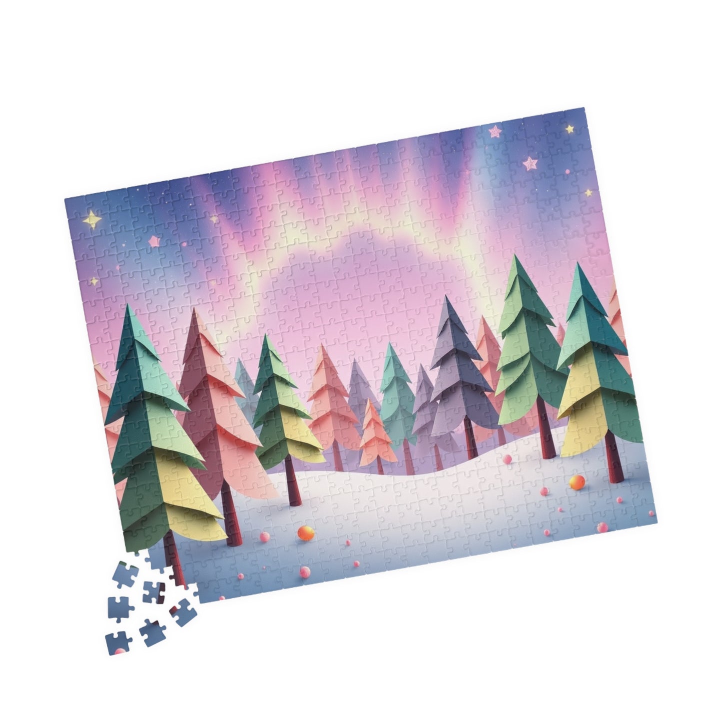Abstract Landscape Jigsaw Puzzle (110-1014 Piece), Magical Forest with Geometric Trees, Best Unique Gift Idea for Puzzle Lover, Challenging Puzzle The Puzzle Chest
