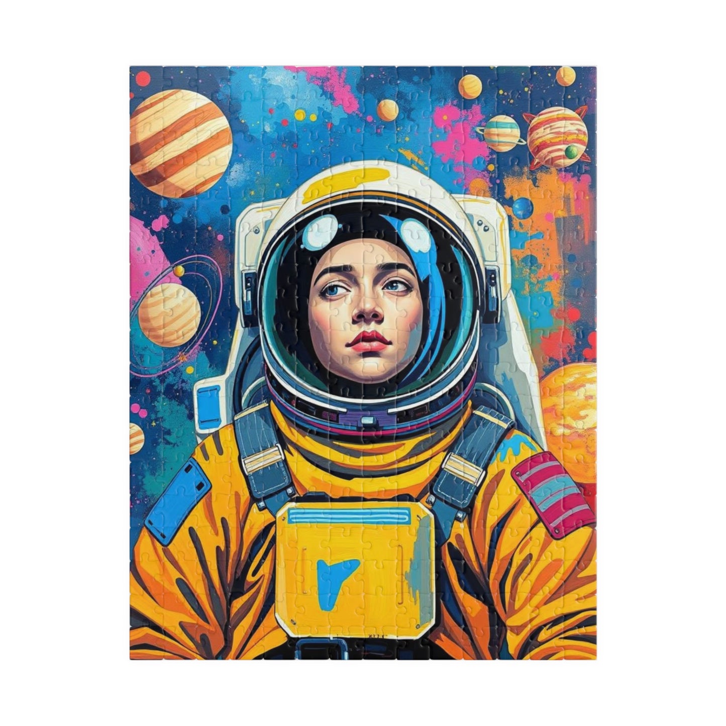 Colorful Astronaut Puzzle, Pop Art Space Themed Jigsaw Game, Best Gift for Space Lover, Mindfulness Activity, Fun Family Home Entertainment 252 pcs (Vertical) Puzzle The Puzzle Chest