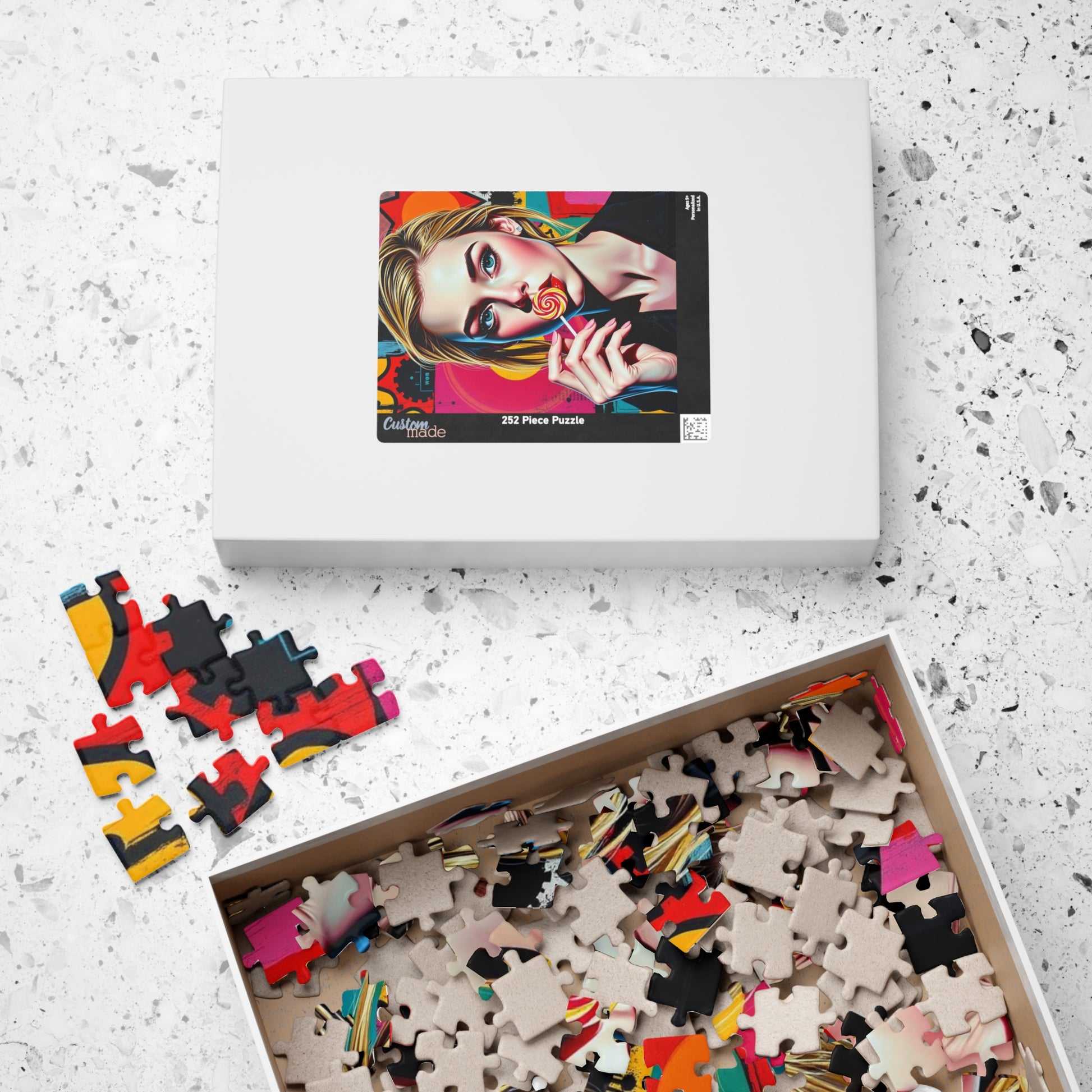 Colorful Pop Art Puzzle - Engaging Woman Portrait Jigsaw for Art Lovers, Family Game Night, Unique Gifts, Home Entertainment, Stress Relief Puzzle The Puzzle Chest