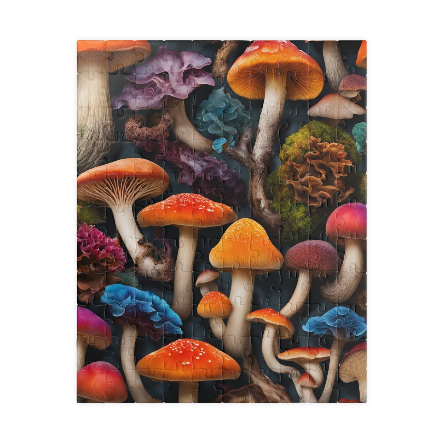 Mushroom Collage Puzzle, Colorful Toadstool Chaotic Jigsaw, 252 520 1014-Piece Game, Relaxing Mindfulness Activity, Gift for Nature Lover 110 pcs (Vertical) Puzzle The Puzzle Chest